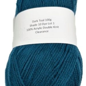 Clearance Dark Teal Double Knitting Shade 10 100g Ball