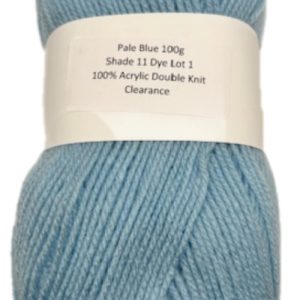 Clearance Pale Blue Double Knitting Shade 11 100g Ball