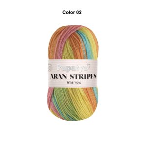 Papatya Aran Stripes With Wool Shade 02