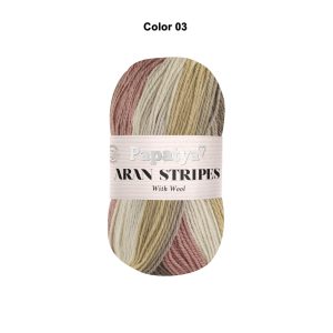 Papatya Aran Stripes With Wool Shade 03