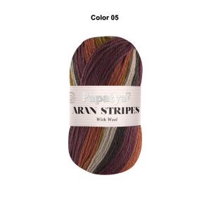 Papatya Aran Stripes With Wool Shade 05