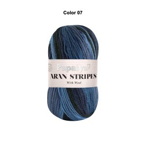 Papatya Aran Stripes With Wool Shade 07