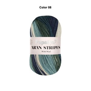 Papatya Aran Stripes With Wool Shade 08