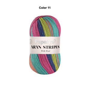 Papatya Aran Stripes With Wool Shade 11