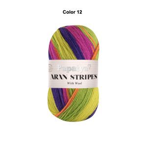 Papatya Aran Stripes With Wool Shade 12