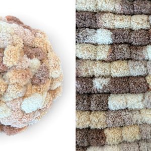 James C Brett Munchkin Pom Pom 200g Shade MK14 Fudge Delight